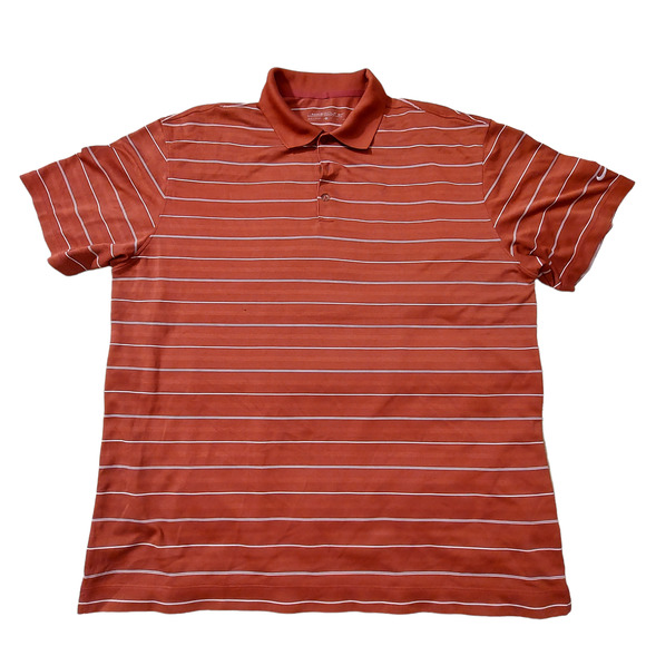 Nike Other - Nike Golf Shirt Mens Size XL Polo Red With White Stripes Short Sleeve